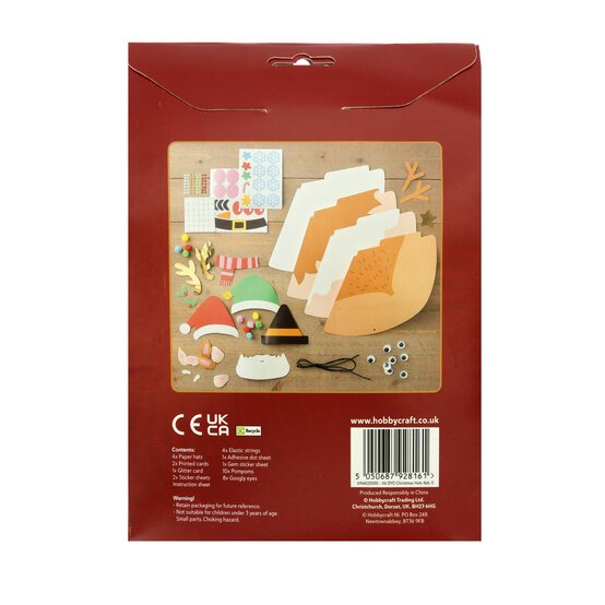 Decorate Your Own Christmas Hats Kit 4 Pack image number 4