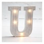 White-Washed Wooden LED Letter U 21cm image number 1