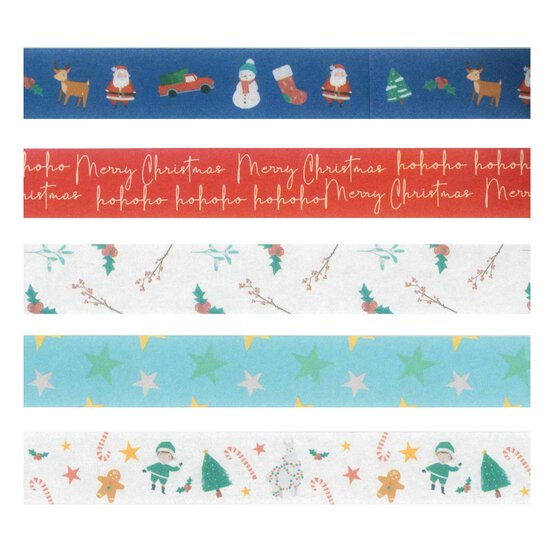 Jingle Bells Washi Tapes 2m 5 Pack  image number 3