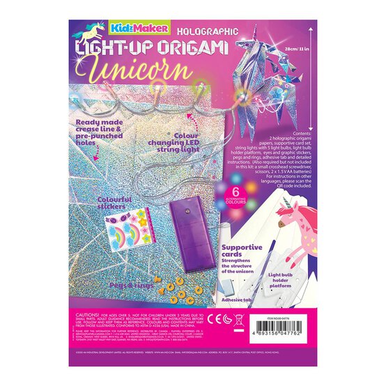 KidzMaker Holographic Light-Up Origami Unicorn image number 4