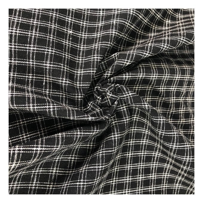 Black Check Cotton Fabric by the Metre image number 1