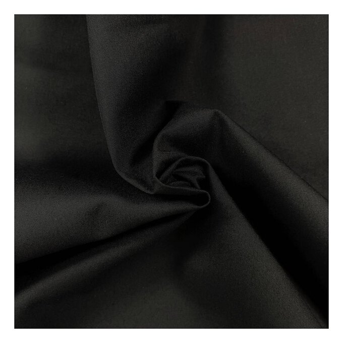 Black Polycotton Fabric by the Metre image number 1