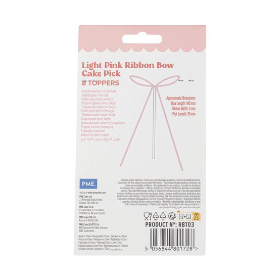 PME Pink Ribbon Bow Toppers 8 Pack image number 4