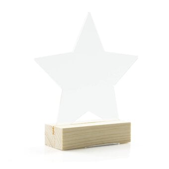 Clear Star Acrylic Table Sign 16cm image number 2