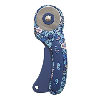 Blue Woodblock Floral Rotary Cutter 45mm 