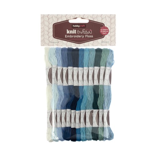 Blue Embroidery Floss 8m 12 Pack image number 3