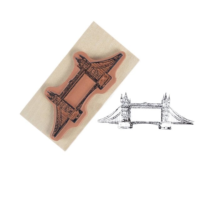 Bridge Wooden Stamp 3.8cm x 7.6cm image number 1