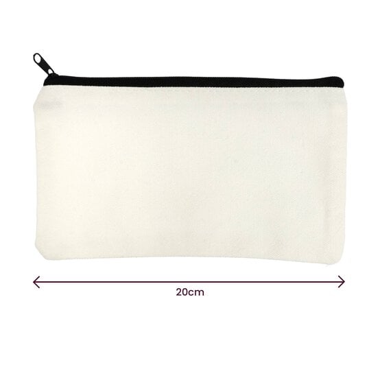 White Canvas Pouch 20cm x 11cm image number 4