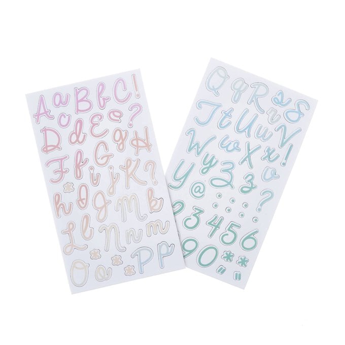 Rainbow Alphabet Chipboard Stickers 83 Pieces image number 1