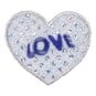 Silver Sequin Heart Iron-On Patch image number 1