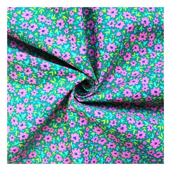 Dark Green Mindy Polycotton Ditsy Fabric by the Metre image number 1