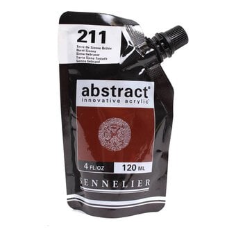 Sennelier Satin Burnt Sienna Abstract Acrylic Paint Pouch 120ml