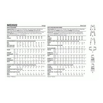 Know Me Women's Top and Skirt  Sewing Pattern ME2022 (Y5 18-26)