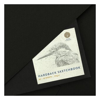 Shore & Marsh Portrait Hardback Black Paper Sketchbook A4 50 Sheets