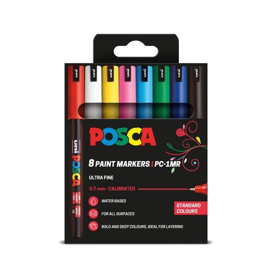 Uni-ball Posca Standard PC-1MR Marker Pens 8 Pack image number 1