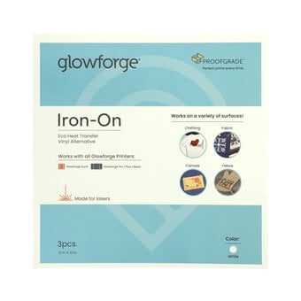 Glowforge Proofgrade White Eco Iron-On 12 x 12 Inches 3 Pack