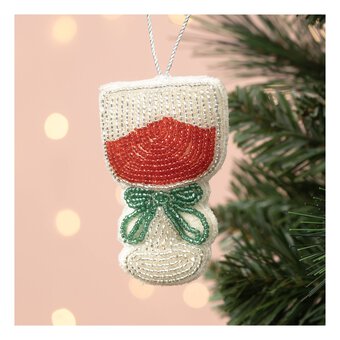 Hanging Beaded Glass Decoration 10cm