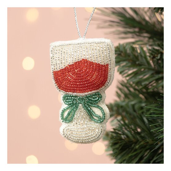 Hanging Beaded Glass Decoration 10cm image number 1