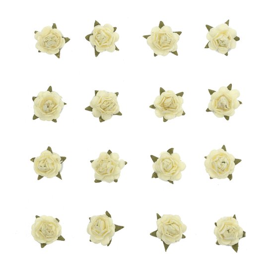 Ivory Pearl Micro Rose Flowers 16 Pack image number 1