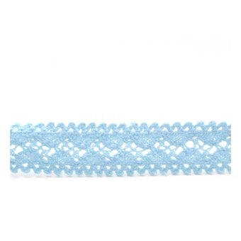 Blue Cotton Lace Ribbon 18mm x 5m