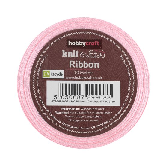 Light Pink Satin Ribbon 38mm x 10m image number 2