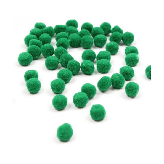 Dark Green Pom Poms 7mm 50 Pack image number 1