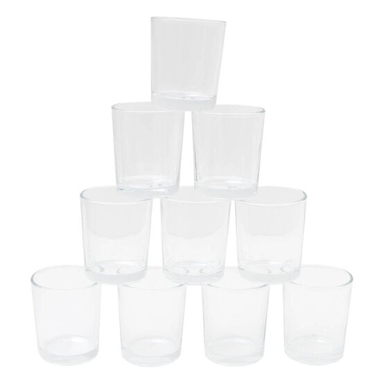 Plain Clear Tealight Holders 10 Pack