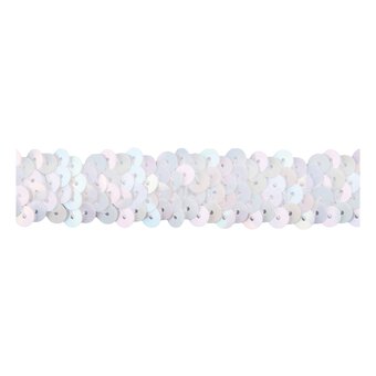 Pearl 20mm Sequin Stretch Trim by the Metre