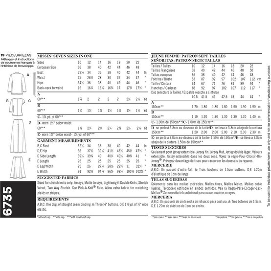 New Look Women's Separates Sewing Pattern 6735 image number 3