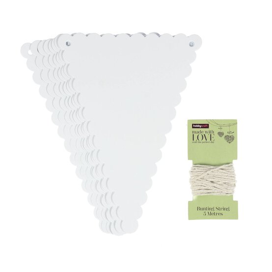 White Scalloped Edge Bunting 5m image number 2