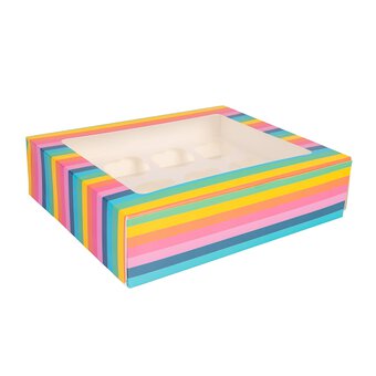 Rainbow Cupcake Box 12 Wells