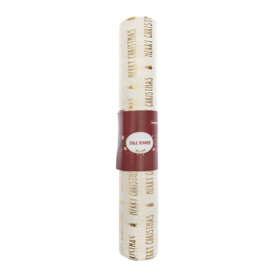 Gold Merry Christmas Table Runner 28cm x 2.75m image number 4
