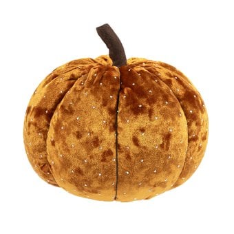 Orange Sparkle Velvet Pumpkin 17cm