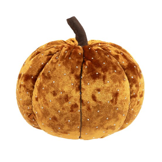 Orange Sparkle Velvet Pumpkin 17cm image number 1