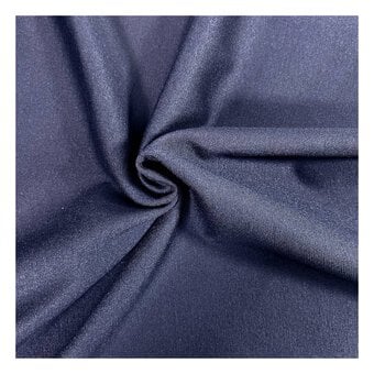Navy Poly Viscose Ponte Roma Fabric by the Metre