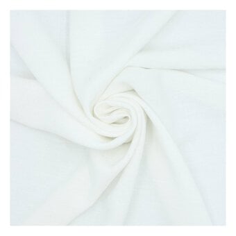 White Linen Blend Fabric by the Metre