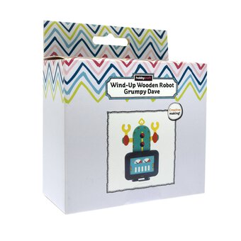 Wind-Up Wooden Robot Grumpy Dave