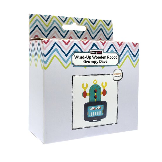 Wind-Up Wooden Robot Grumpy Dave image number 1