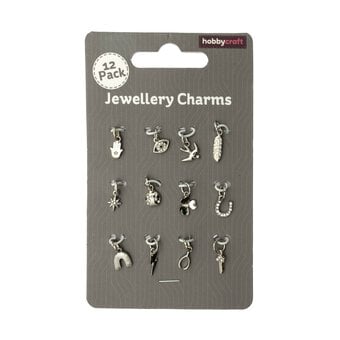 Silver Lucky Jewellery Charms 12 Pack