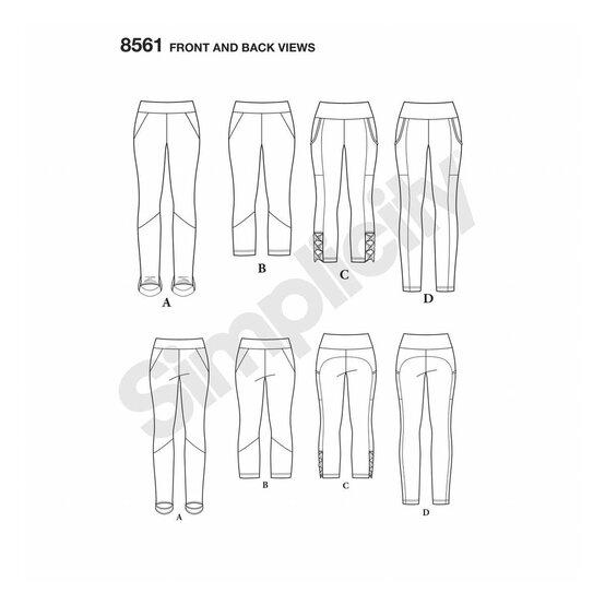 Simplicity Women&rsquo;s Leggings Sewing Pattern 8561 (1X-5X) image number 2