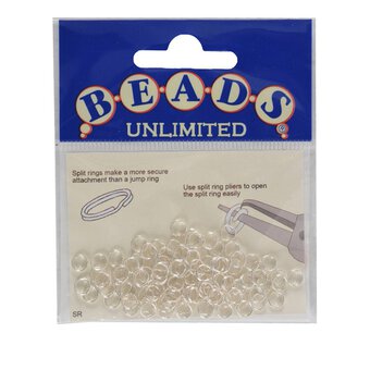 Beads Unlimited Silver Plated Midi Split Rings 5mm 90 Pack