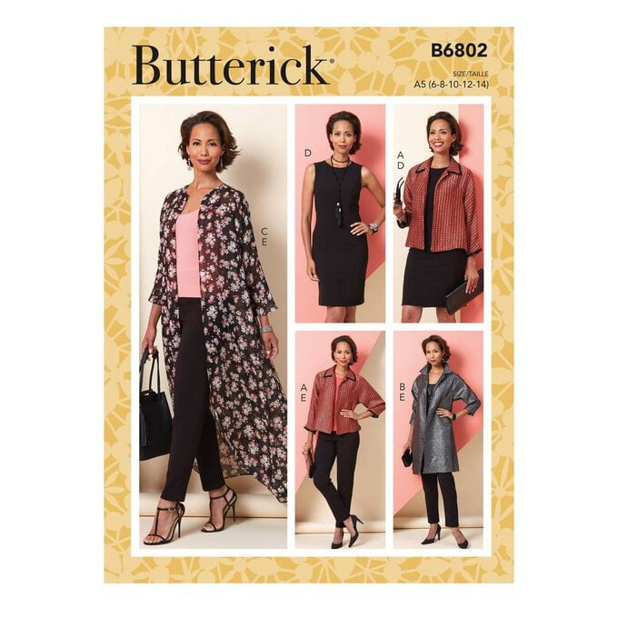 Butterick Jacket and Dress Sewing Pattern B6802 (14-22) image number 1