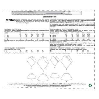 McCall’s Poncho Sewing Pattern M7846 (L-XL)