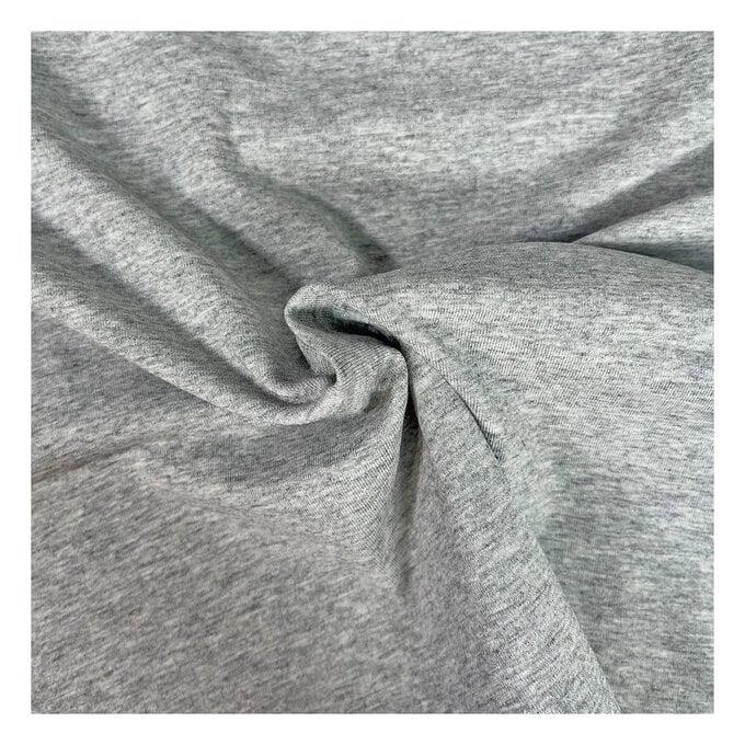 Grey Cotton Spandex Jersey Fabric by the Metre image number 1