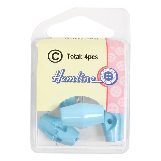Hemline Blue Basic Barrel Button 4 Pack image number 2