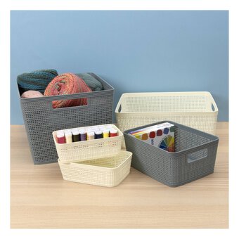 Assorted Small Basketweave Storage Baskets 2 Pack