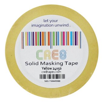 Yellow Solid Masking Tape 24mm x 50m