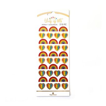 Paper House Rainbow Foil Stickers 210 Pack