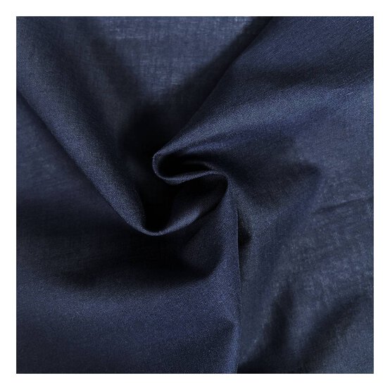 Navy Lawn Cotton Fabric by the Metre image number 1