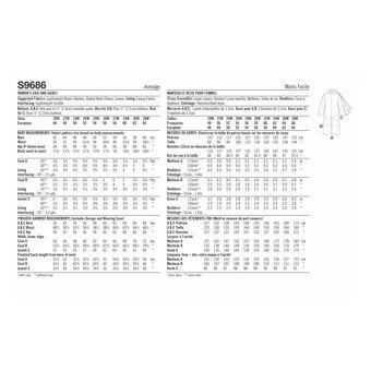 Simplicity Women's Jackets  Sewing Pattern S9686 (W2 20W-28W)